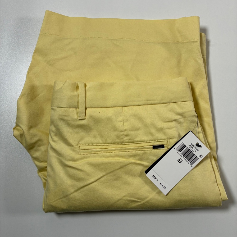 NEW Polo Ralph Lauren Performance Shorts 32 9 Yellow Tailored Fit